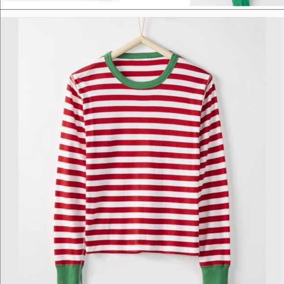 Kids Candy Striped Red White Pajama Set Top Bottom - Picture 8 of 8